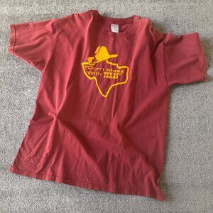 "Don't Mess With Texas" Vintage Gildan Heavyweight Rusty Red Men's T-Shirt XL
